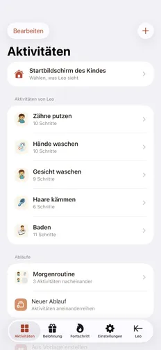 Erstelle die erste Routine deines Kindes in Tandli