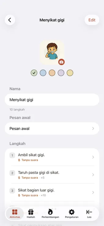 Buka aktivitas lalu ketuk satu langkah